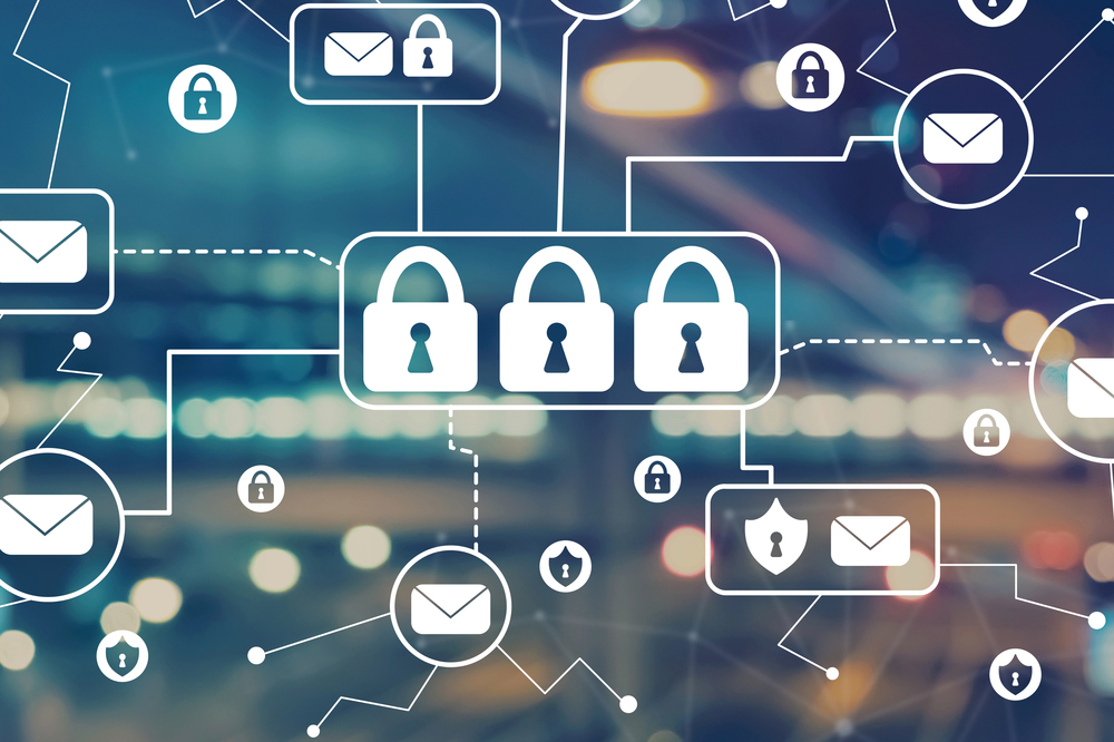Email security and DMARC protection concept